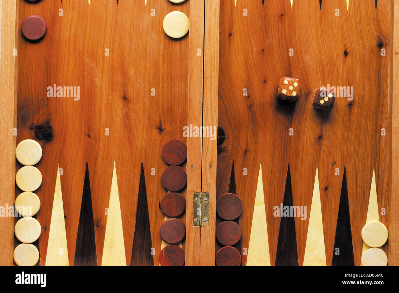 Woodern Backgammon set aus der Türkei Stockfoto
