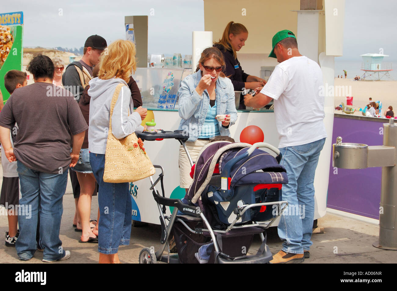 Lebensmittel-Stand auf der Santa Cruz Boardwalk Kalifornien USA Stockfoto