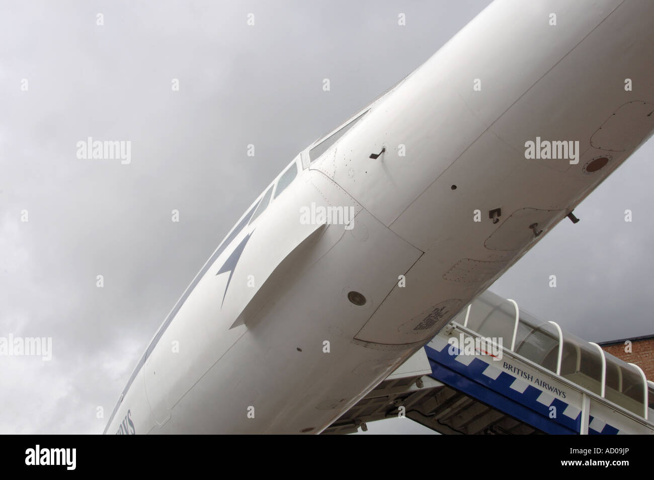 Concorde-Cockpit-Scheiben Stockfoto