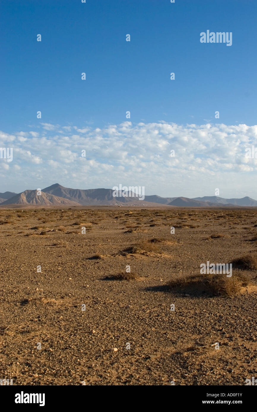 Spanien Kanarische Inseln Islas Canarias Fuerteventura El Cotillo Ebenen und Montana Blanca im Süden der Stadt Stockfoto