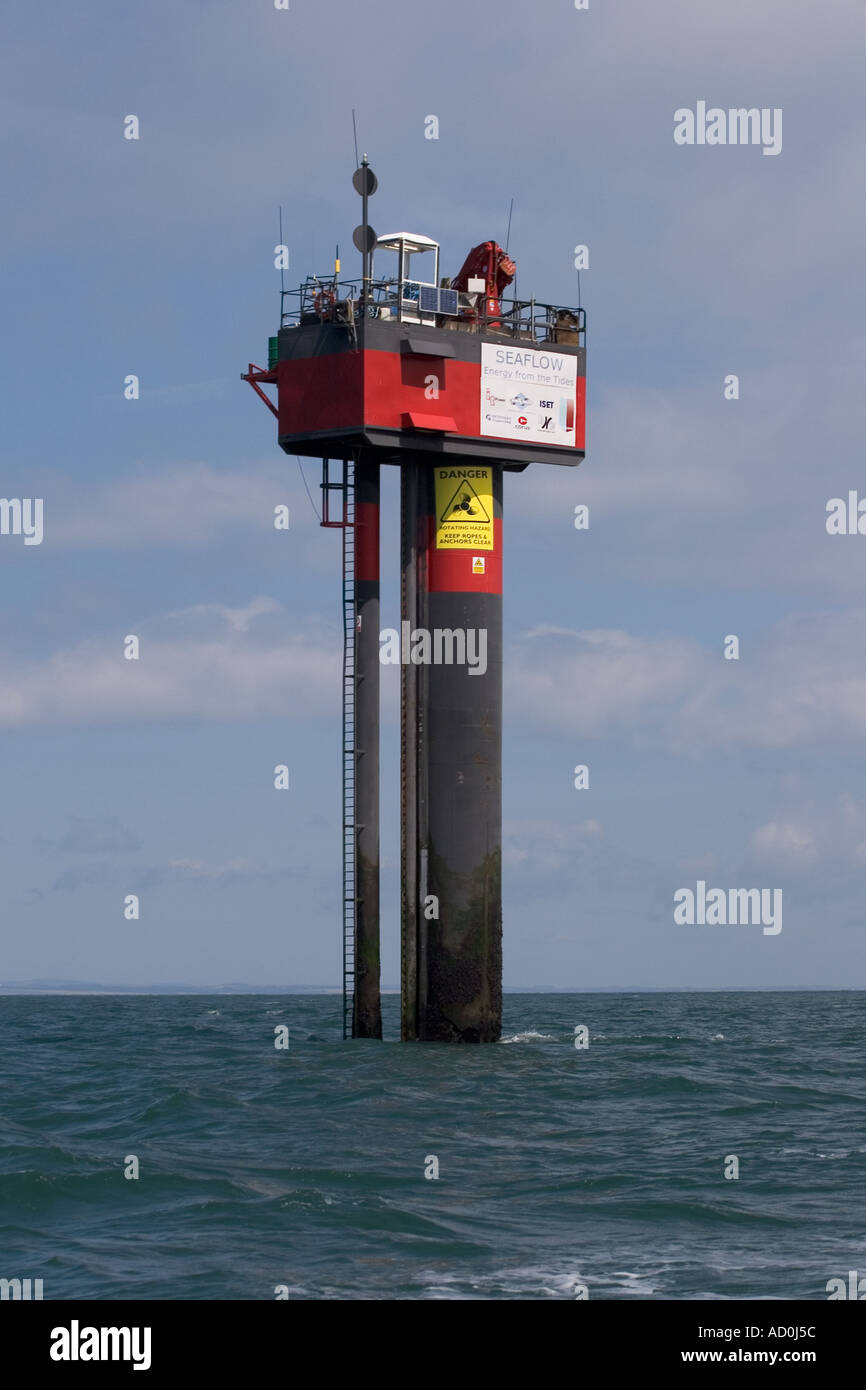 Das Projekt Seaflow Marine aktuelle Turbine aus der Küste Lynmouth North Devon England UK Stockfoto
