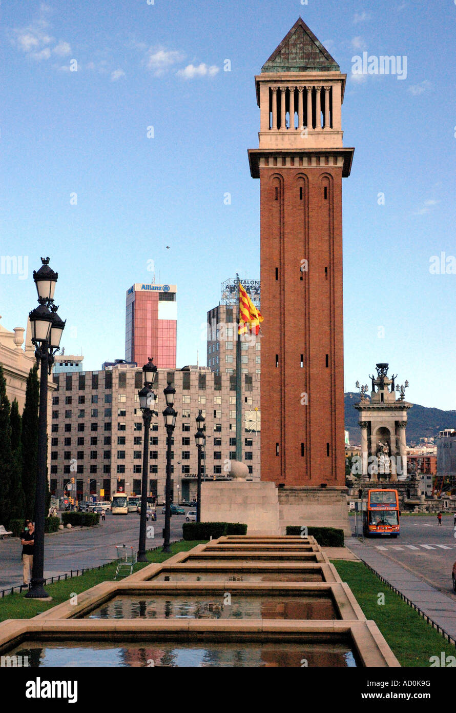 Panoramablick auf Plaça de Espanya Barcelona Barça Catalonia Katalonien Costa Brava España Spanien Europa Stockfoto