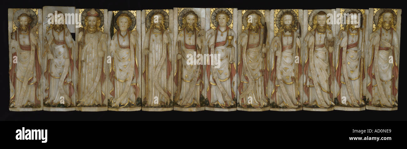 Die zwölf Apostel. England, Mitte des 15. Jahrhunderts. Stockfoto