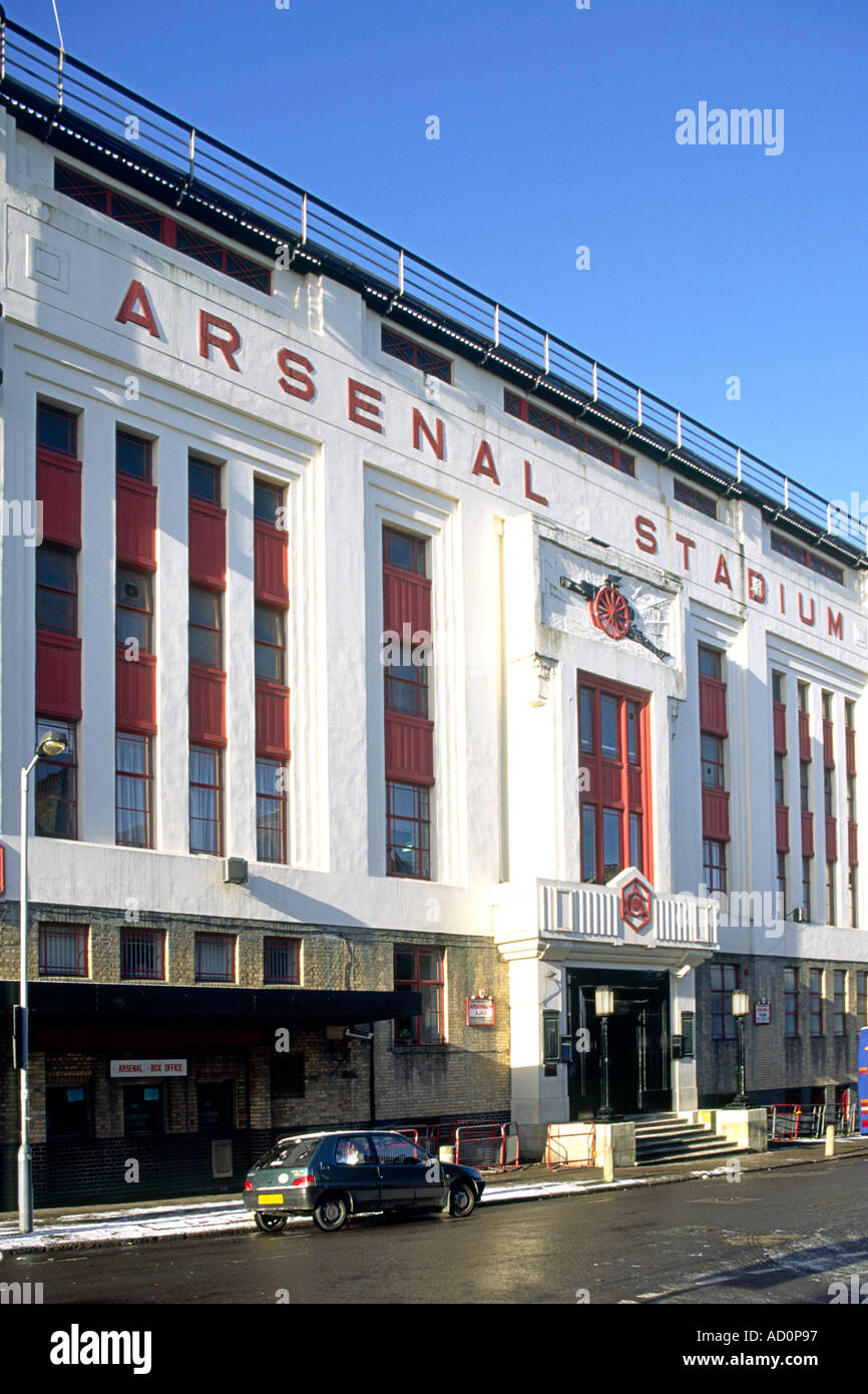 Arsenal Fußball-Stadion in Highbury, London bevor es neu gestaltet wurde und das Arsenal Emirates-Stadion umbenannt. Stockfoto