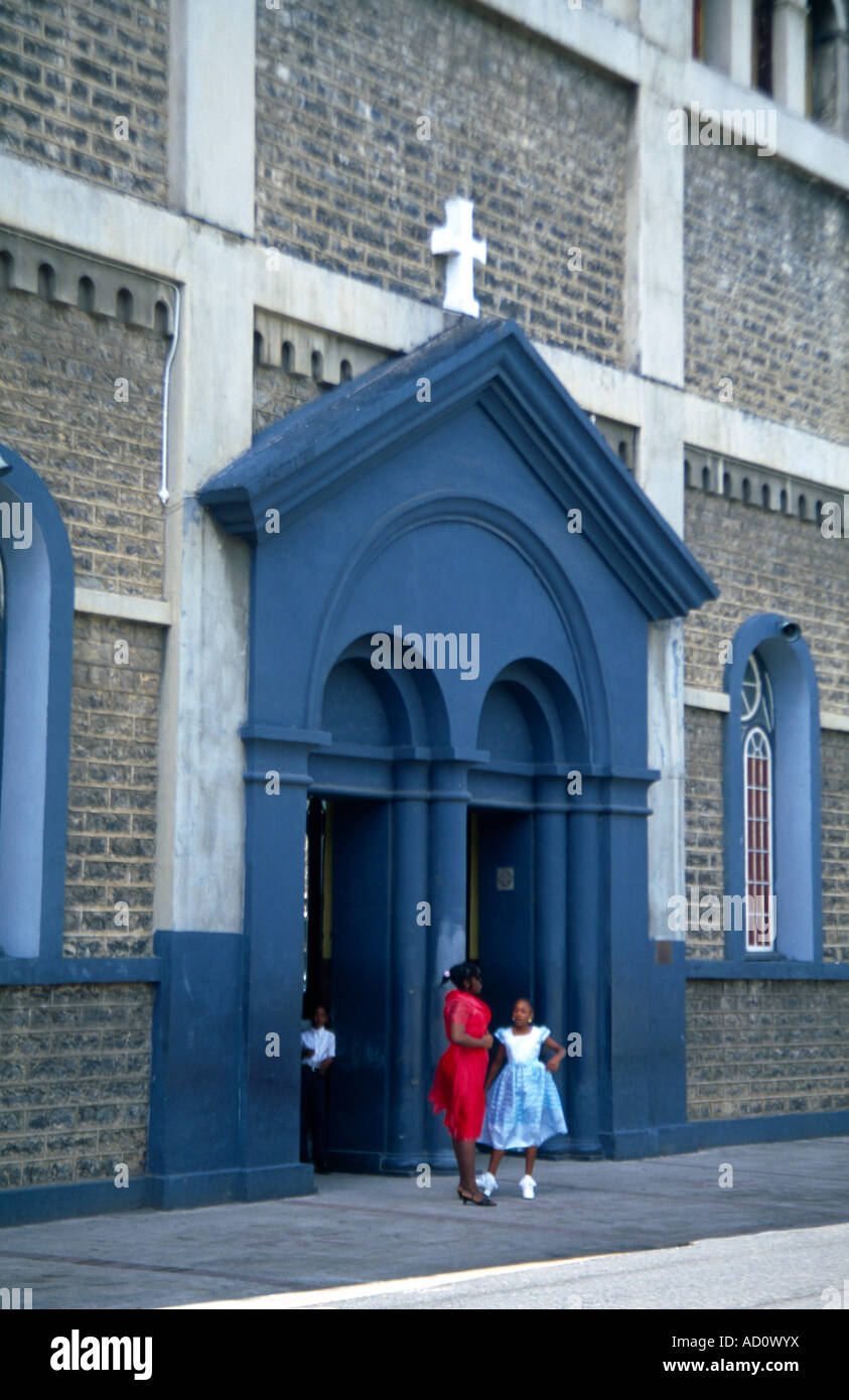 Castries St. Lucia Kathedrale der Unbefleckten Empfängnis zu Sonntag Masse Kindergottesdienst Stockfoto