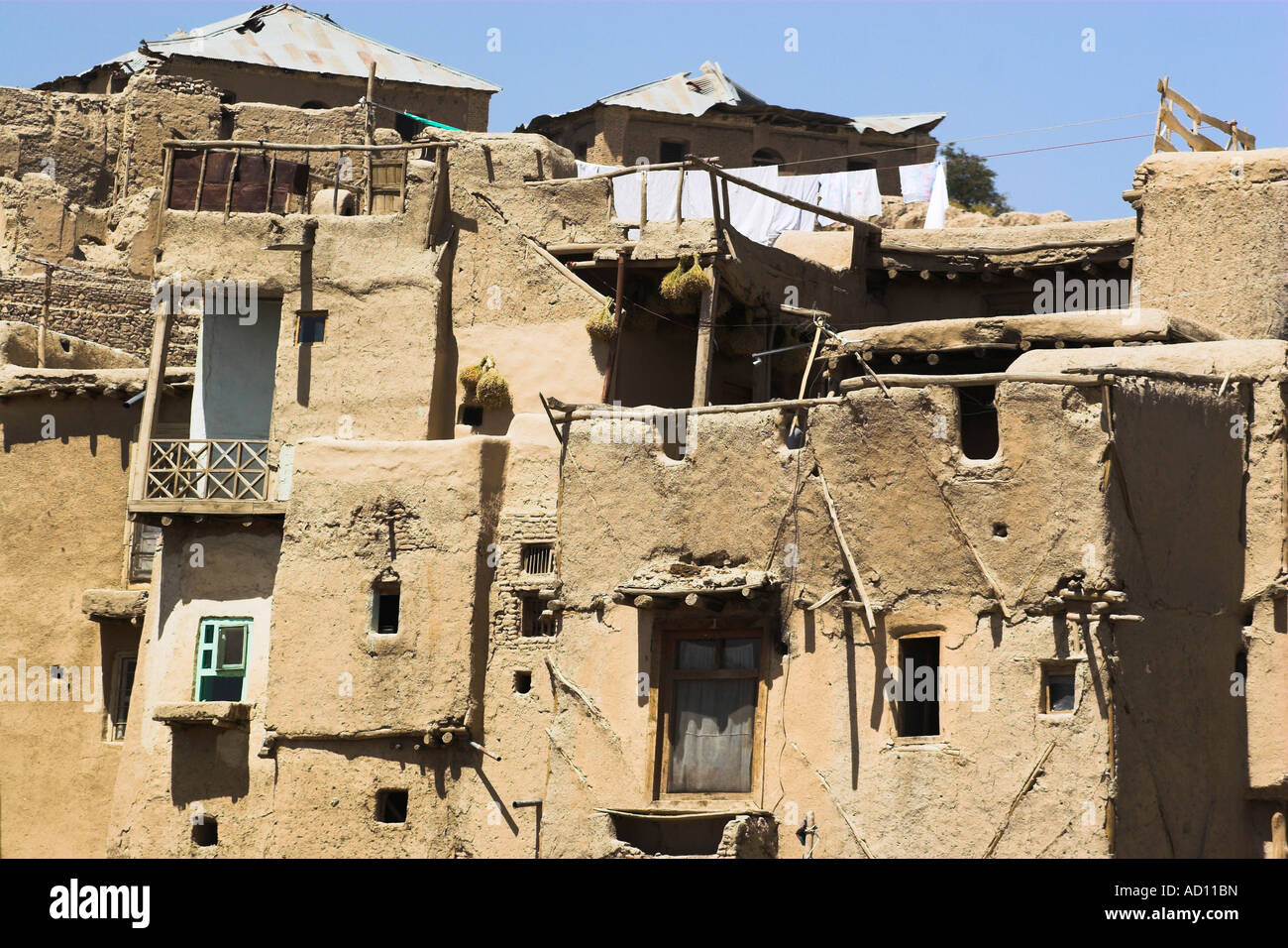 Afghanistan, Ghazni, Häuser in alten Mauern der Zitadelle Stockfoto