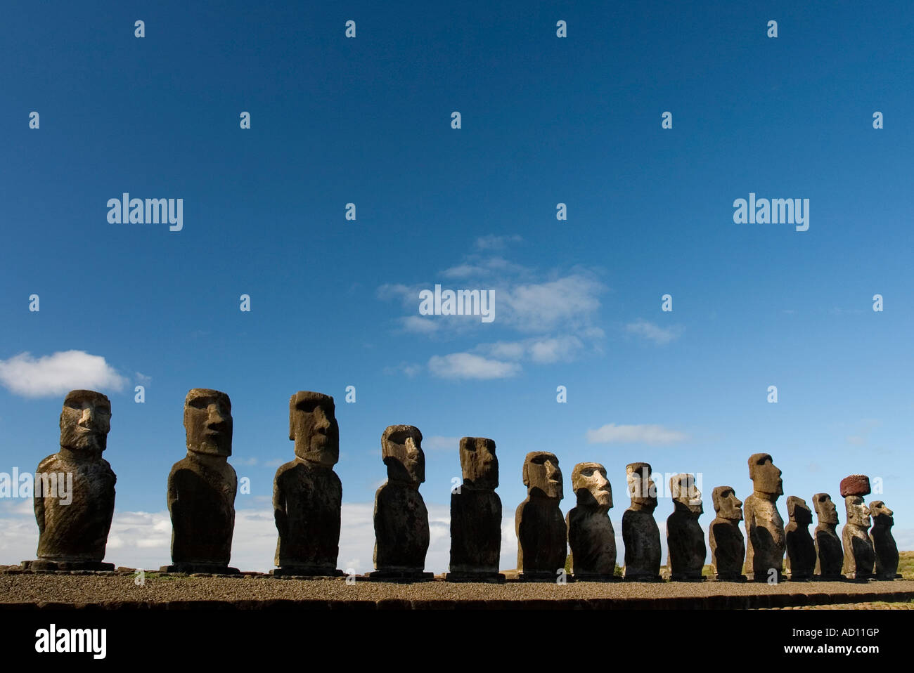 Ahu Tongariki Rapa Nui-Osterinsel-Chile Stockfoto
