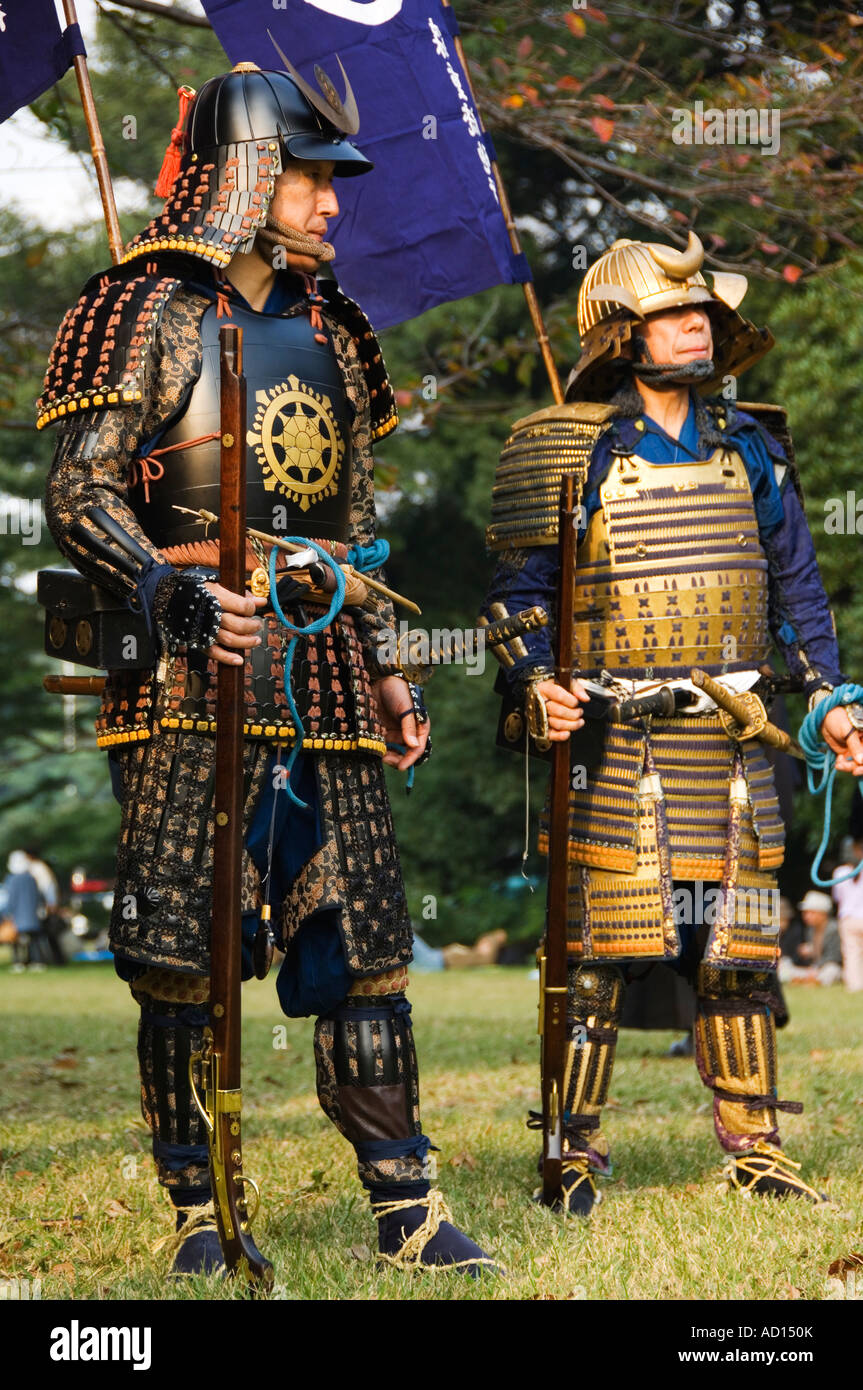 Japanischen Insel Honshu Tokyo Samurai Kostüm Schlacht Renactment Stockfoto