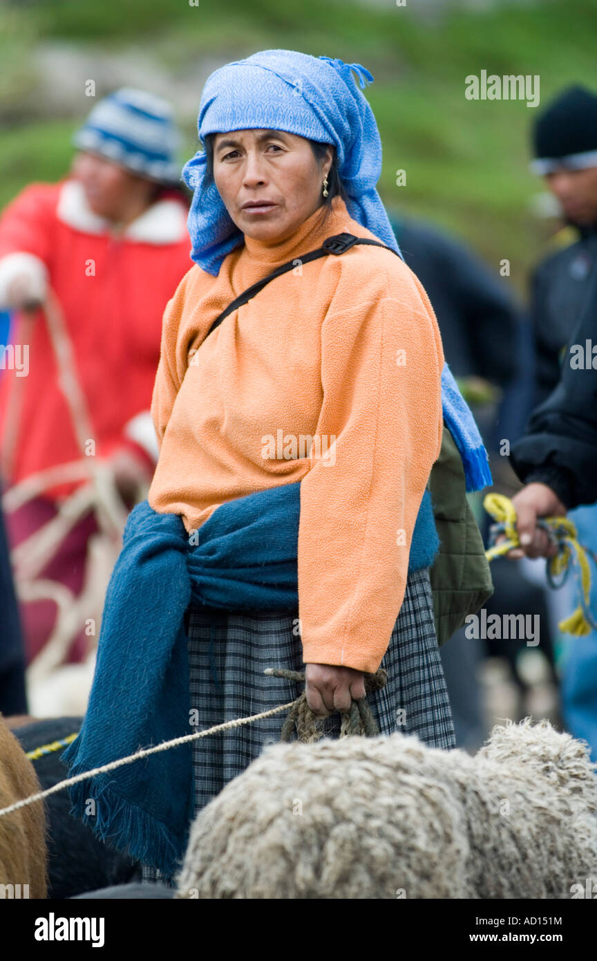 Samstagmorgen Tiermarkt, Otavalo, Ecuador Stockfoto