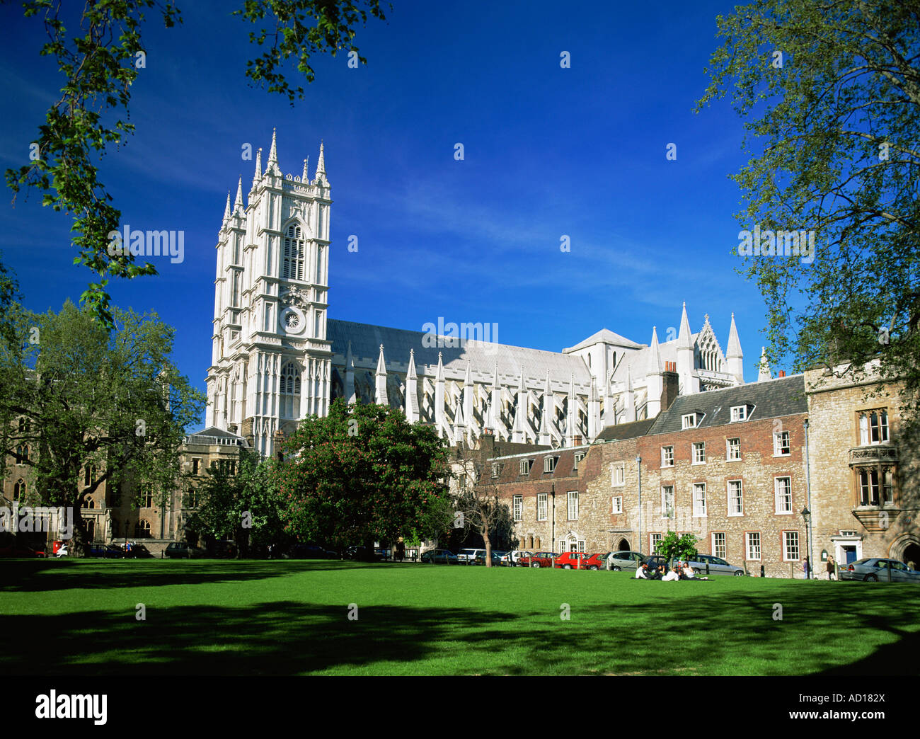 Westminster Abbey, vom Dekanat Hof, London, England Stockfoto