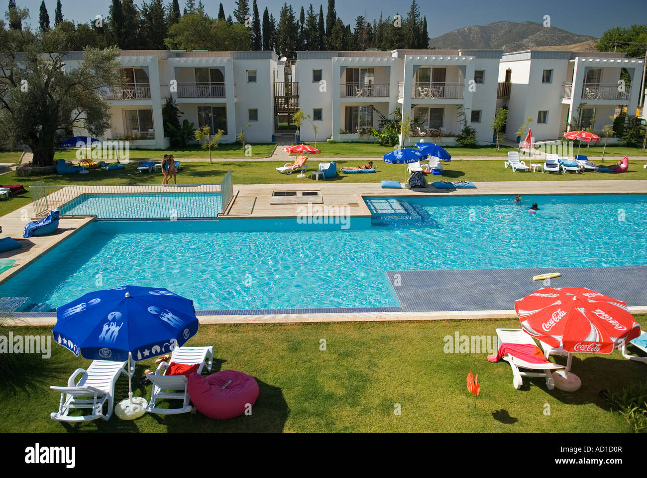 Muskebi Apart Hotel, Ortakent, Bodrum, Türkei. Stockfoto