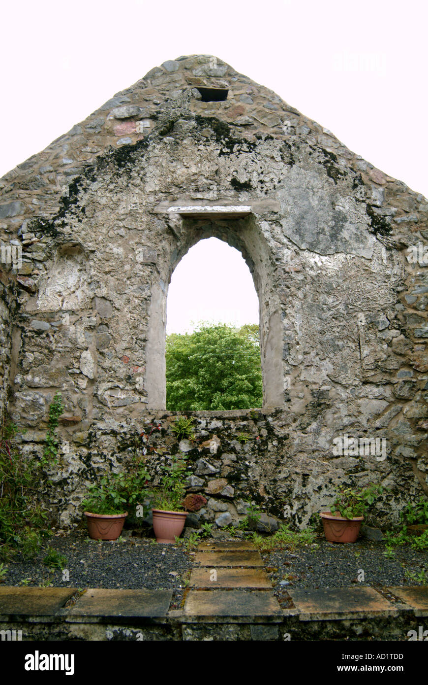 Zerstörten Kirche an Coedcanlas Pembrokeshire Wales Stockfoto