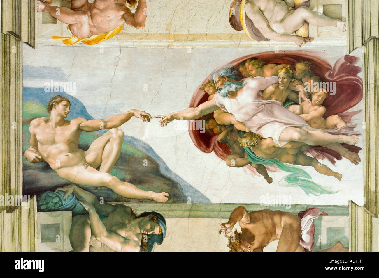 Michelangelo der Decke Malerei, Sixtinische Kapelle, Vatikan, Rom, Italien Stockfoto