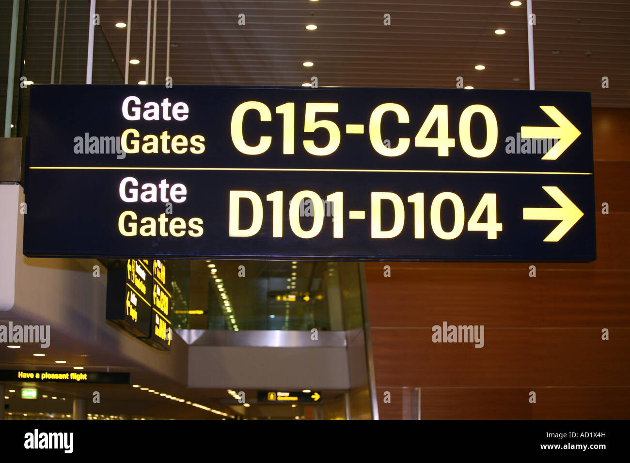 Abflug-Gates auf dem Flughafen Stockfoto