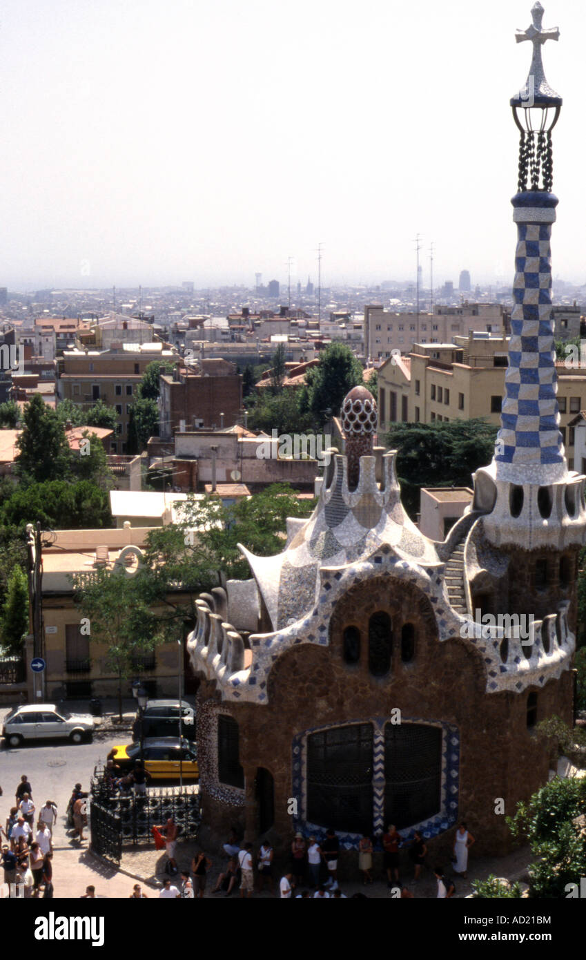 Parc Güell Gaudí in Barcelona Spanien Stockfoto