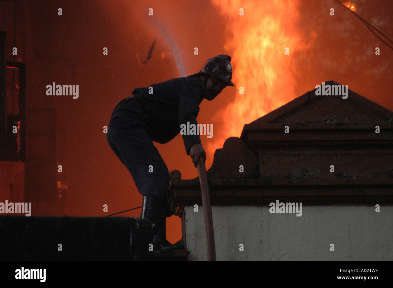 ASB73118 Feuerwehrmann kämpfenden blaze Stockfoto