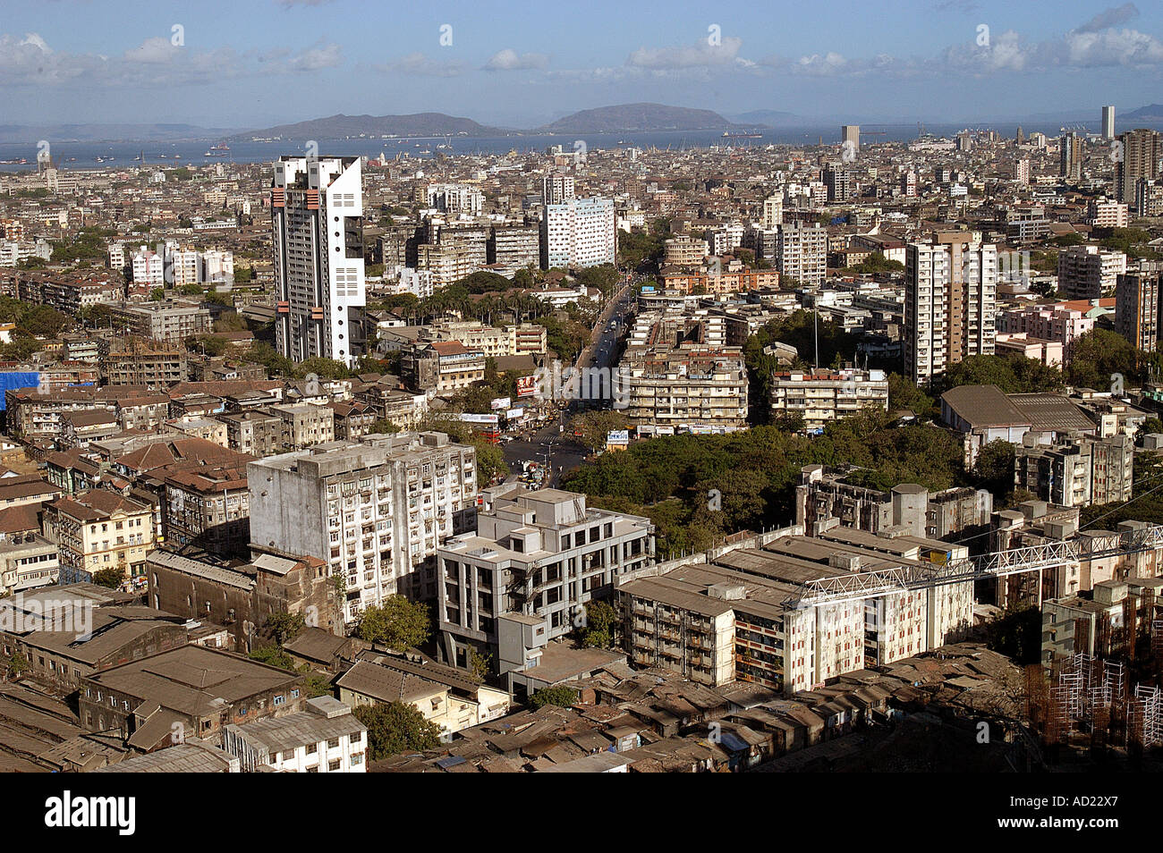 ASB72967 Luftaufnahme des überlasteten voll Beton-Dschungel Stadt von Mumbai jetzt Bombay, Maharashtra, Indien Stockfoto