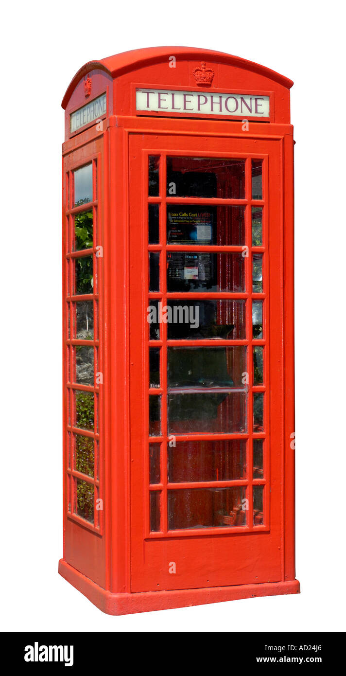 Eine gepflegte britische Telefonzelle. Stockfoto