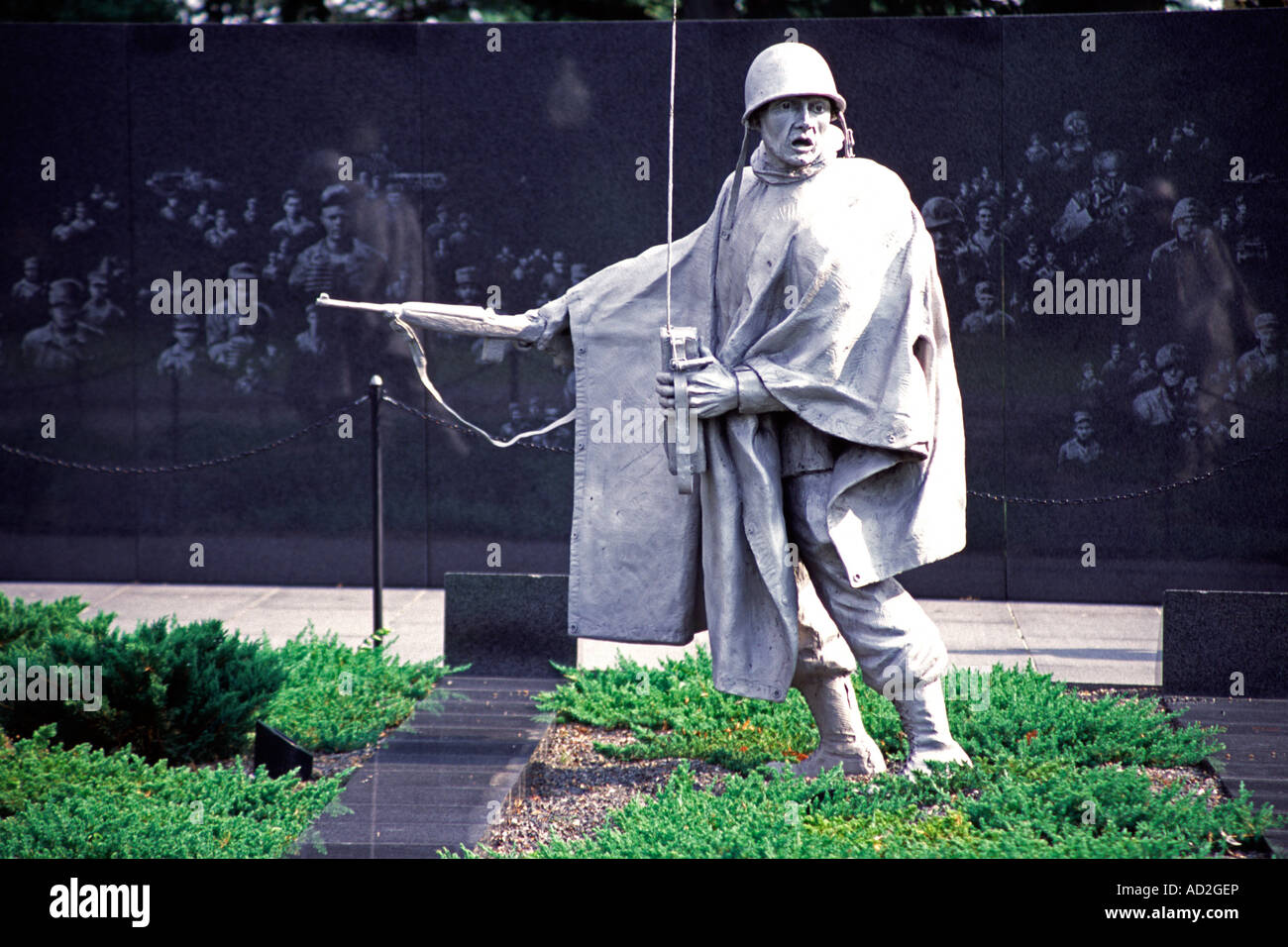 Statue von einem Soldaten, Korean War Veterans Memorial West Potomac Park, Washington, DC, USA Stockfoto