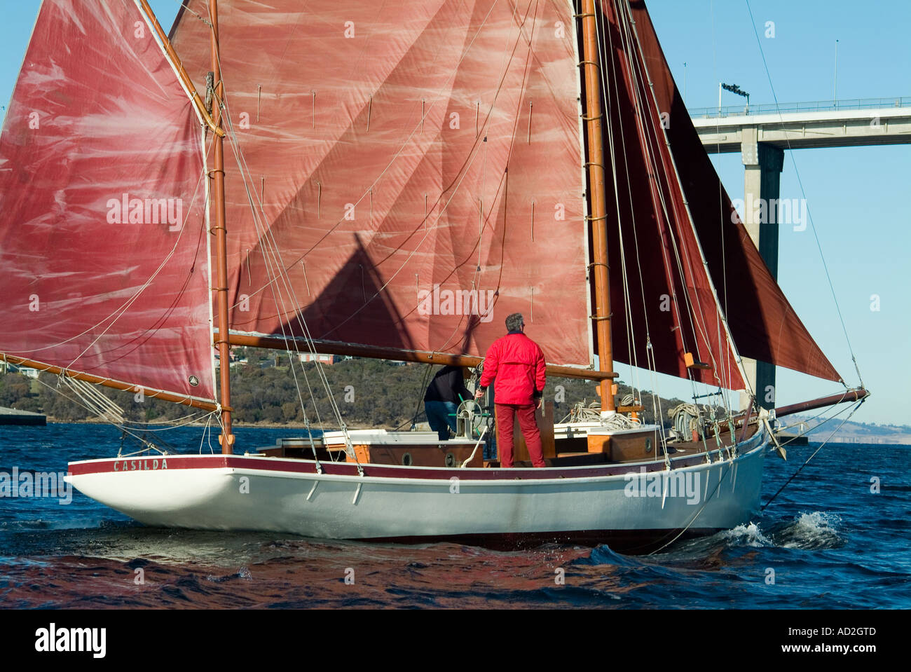 Casilda, eine 46 Fuß lange Hilfskeule, das letzte verbliebene traditionelle Segelboot in Tasmanien Stockfoto