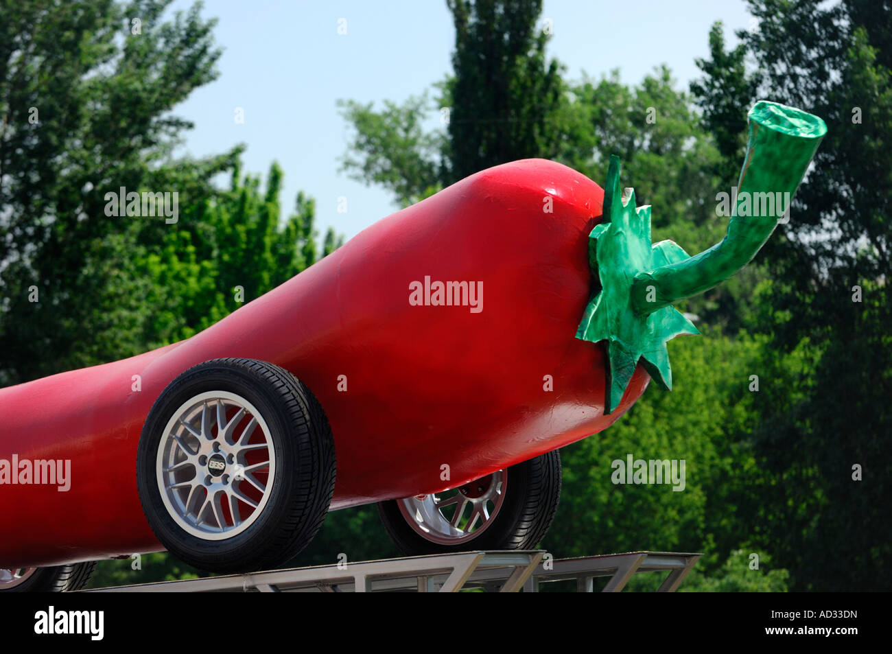 Heiße kalte Paprika auf Rädern Symbol des SIA 2007 ukrainische Motor show Auto auto Stockfoto