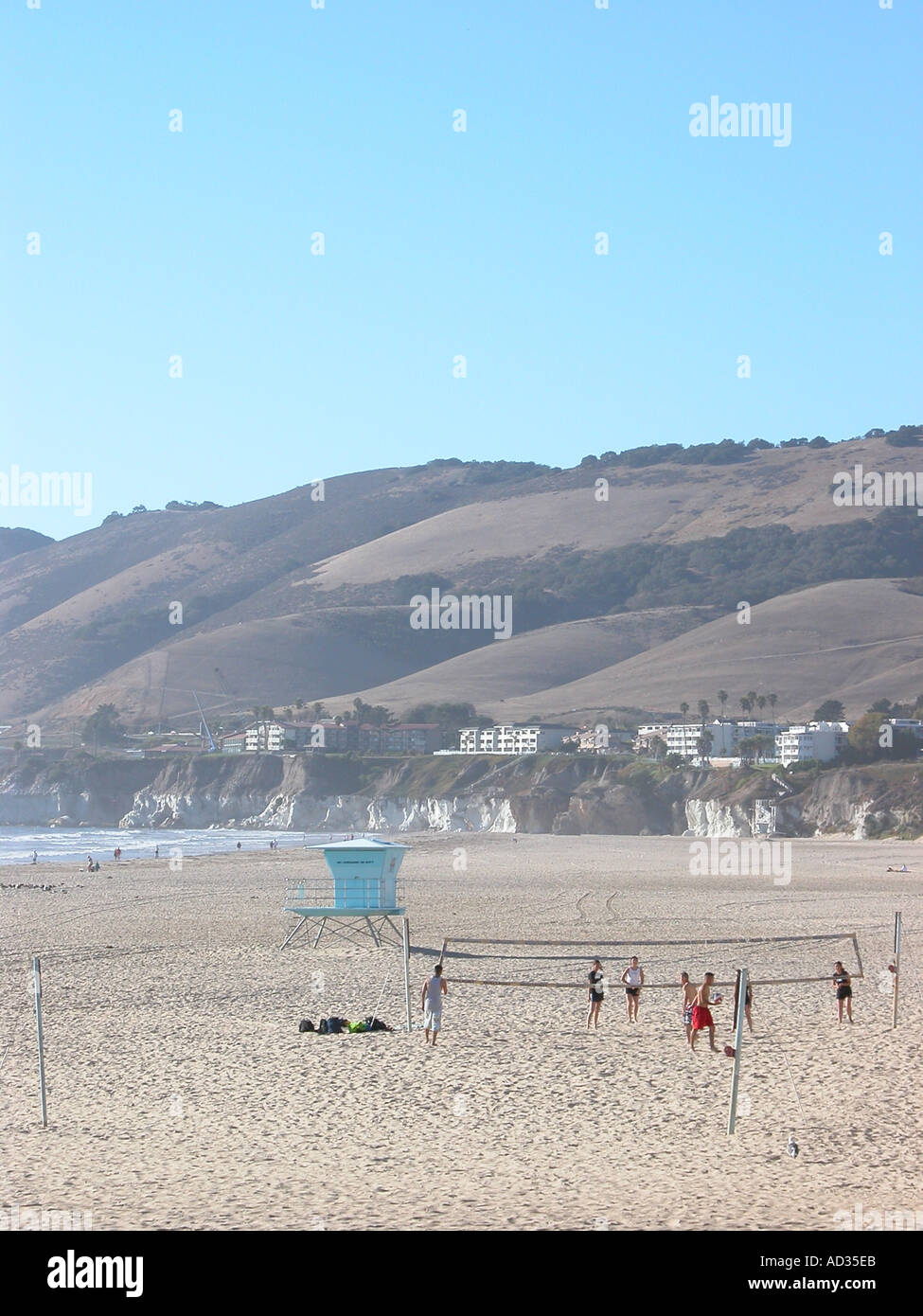 Volleyball-Spiel auf eine California beach Stockfoto