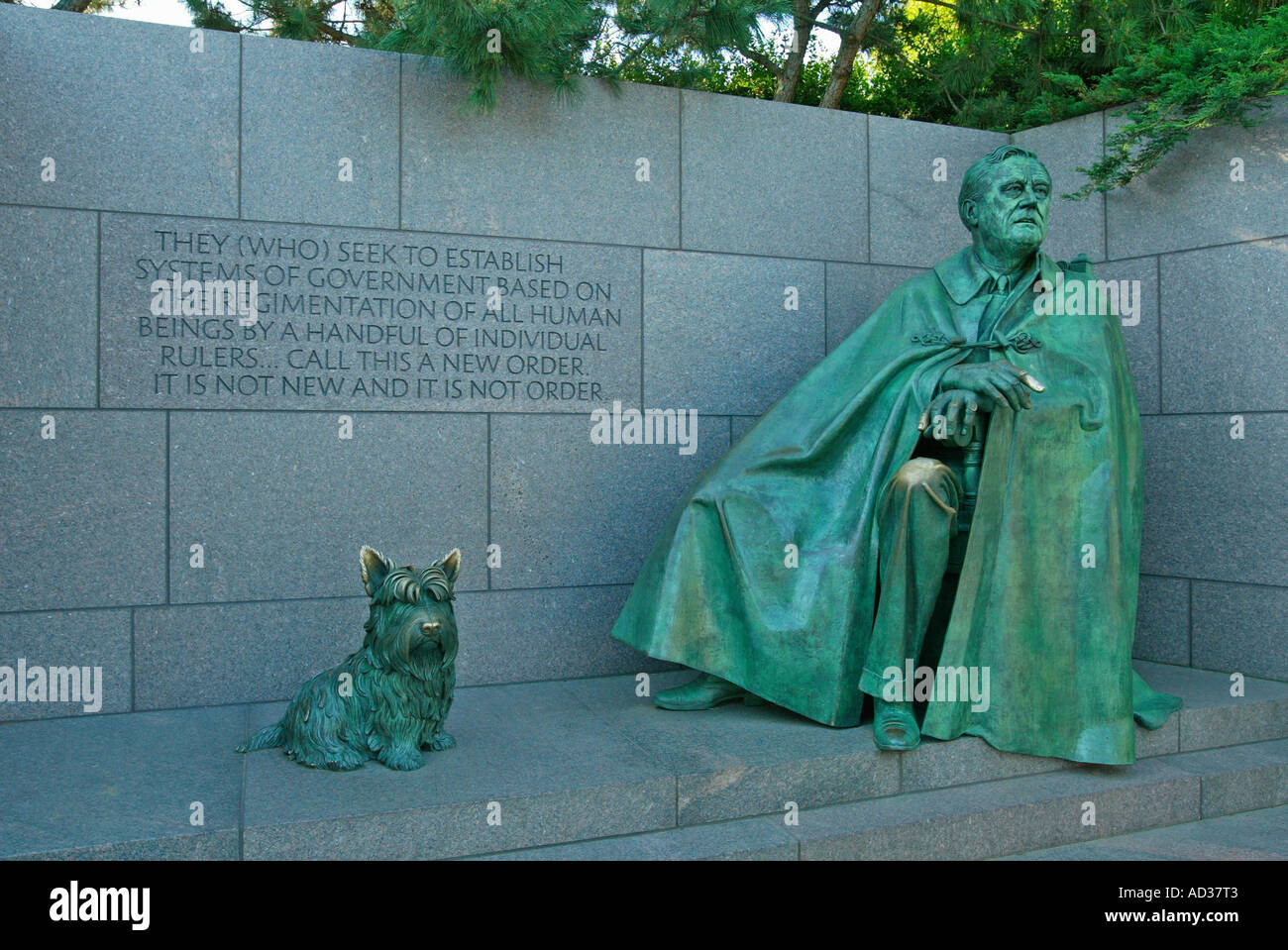 Statue des Präsidenten Franklin Delano Roosevelt in der FDR-Gedenkstätte an der national Mall in Washington, D.C., USA Stockfoto