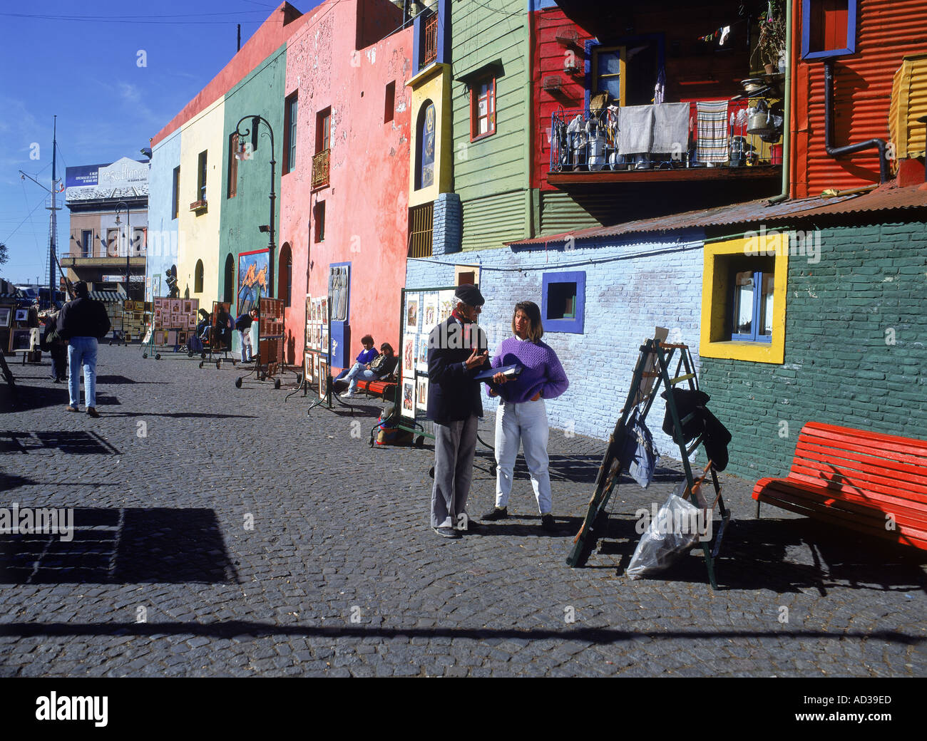 El Caminito oder Künstler Viertel La Boca in Buenos Aires Hauptstadt von Argentinien Stockfoto