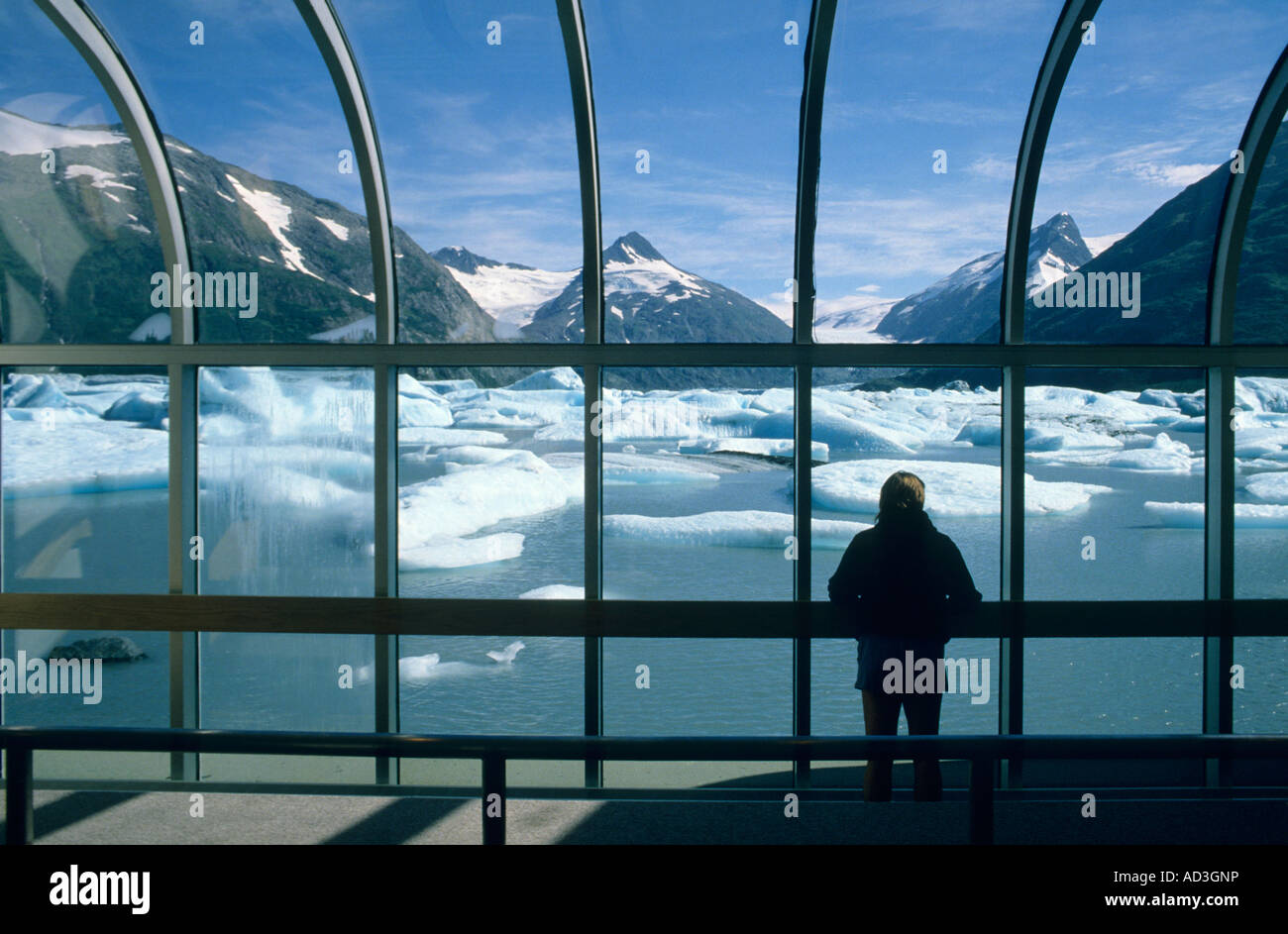 Visitor Center, Portage Glacier, in der Nähe von Whittier, Alaska Stockfoto