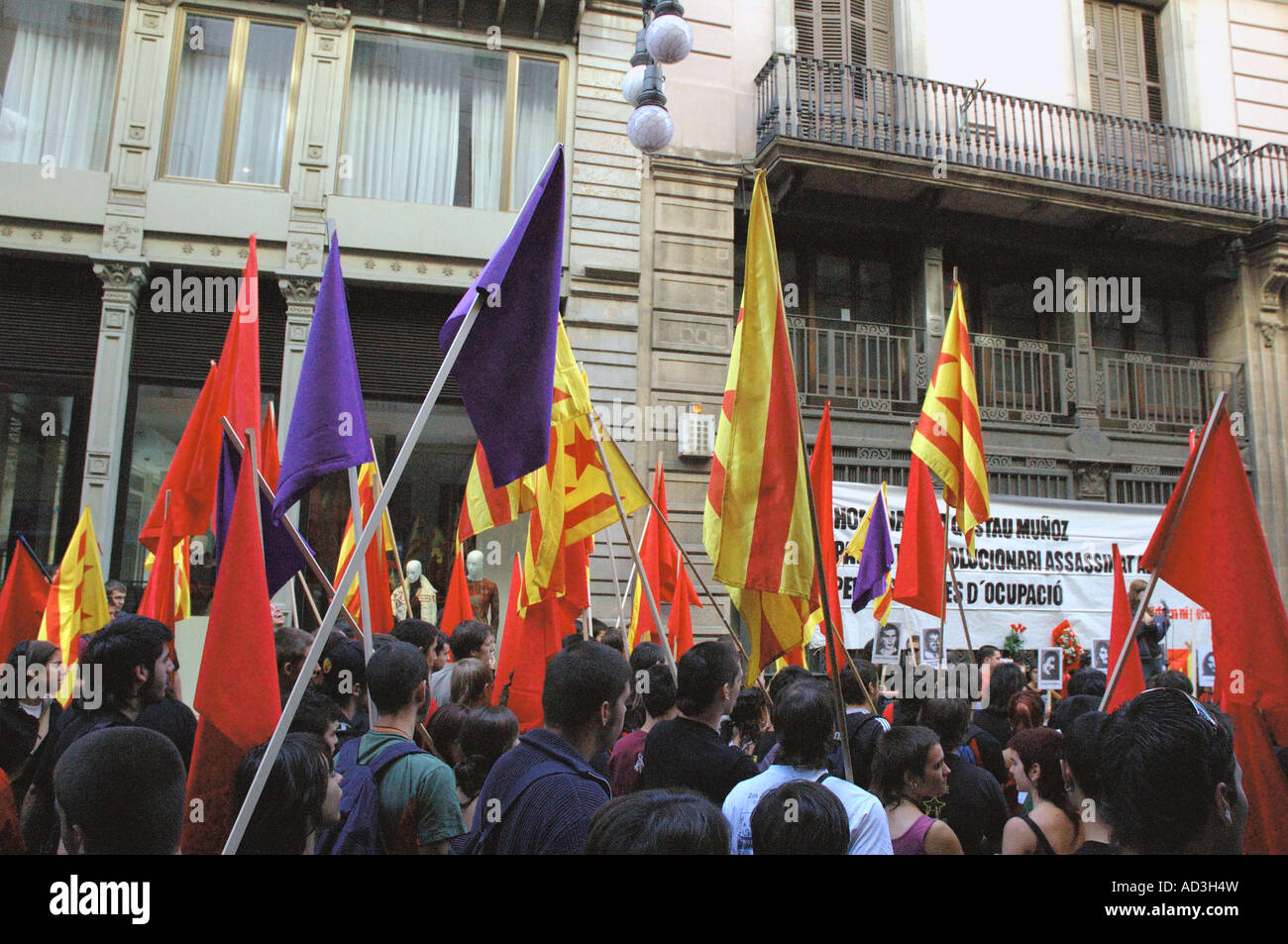 Demonstration der jungen katalanischen Fans Barcelona Barça Katalonien Katalonien Katalonien Costa Brava España Spanien Europa Stockfoto