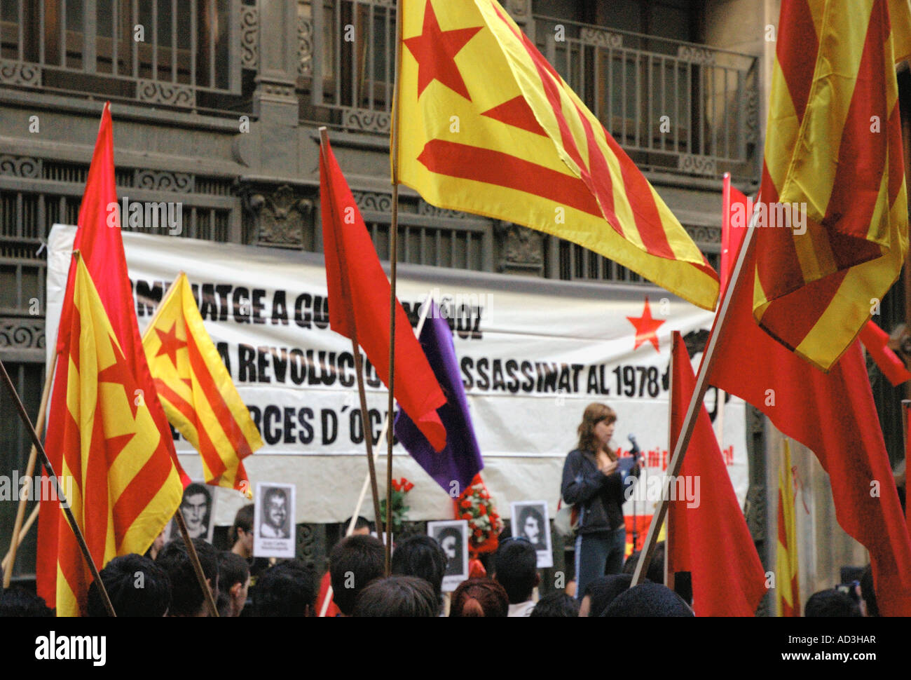 Demonstration der jungen katalanischen Fans Barcelona Barça Katalonien Katalonien Katalonien Costa Brava España Spanien Europa Stockfoto