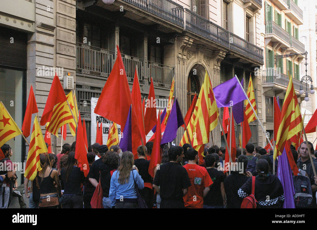 Demonstration der jungen katalanischen Fans Barcelona Barça Katalonien Katalonien Katalonien Costa Brava España Spanien Europa Stockfoto