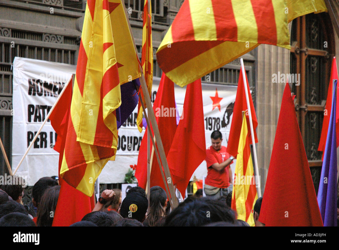 Demonstration der jungen katalanischen Fans Barcelona Barça Katalonien Katalonien Katalonien Costa Brava España Spanien Europa Stockfoto