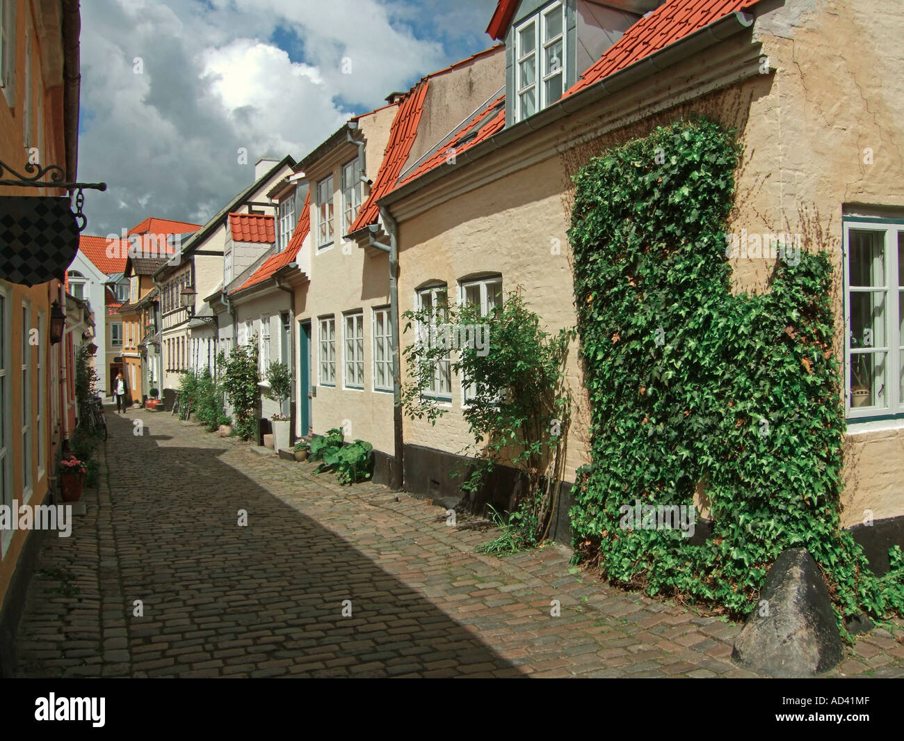 Wunderschön restaurierte alte Häuser im Zentrum Stadt von Aalborg Jütland Dänemark Stockfoto