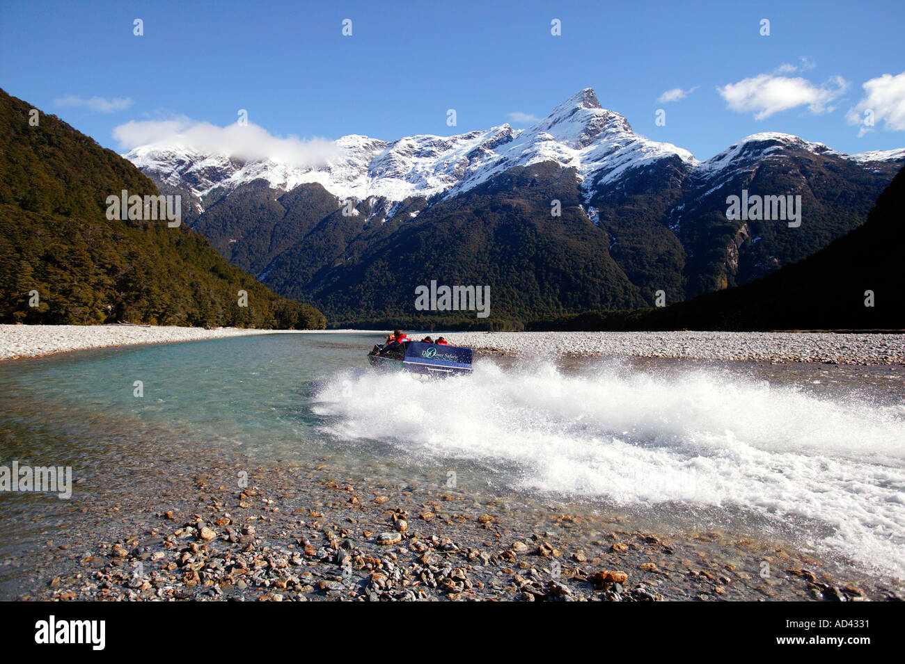 Dart River Jet Glenorchy Neuseeland Modell veröffentlicht Stockfoto