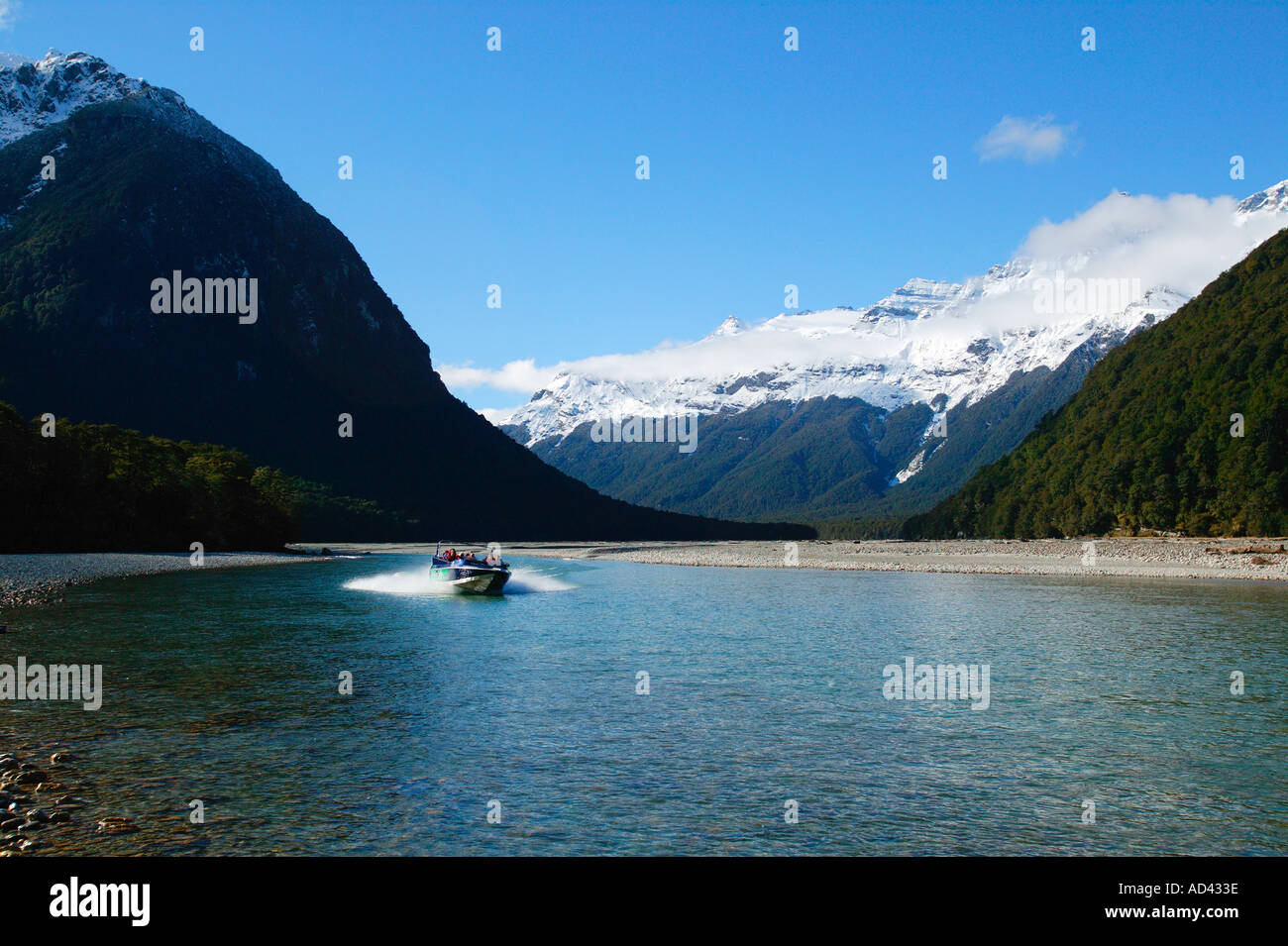 Dart River Jet Glenorchy Neuseeland Modell veröffentlicht Stockfoto