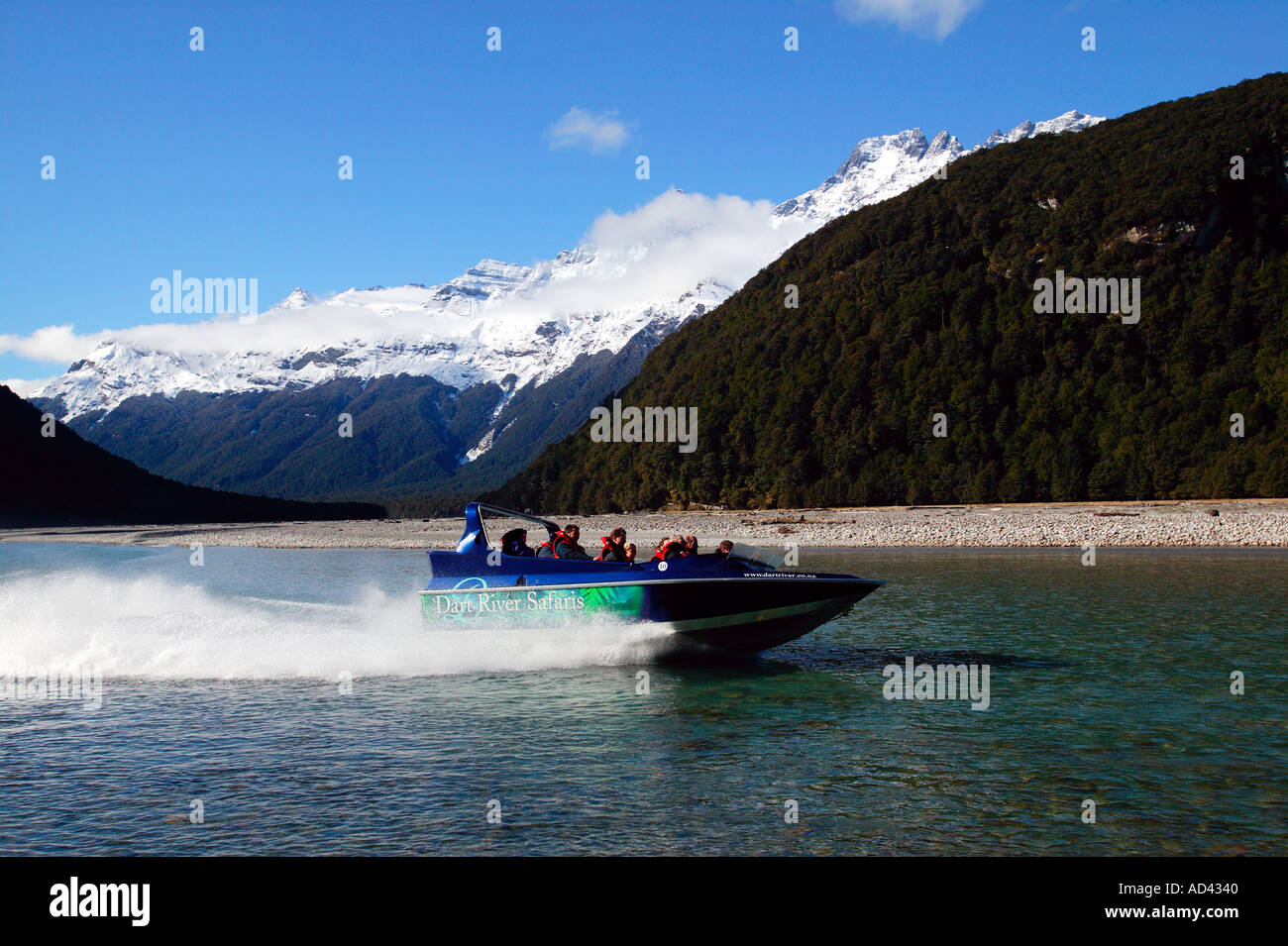 Dart River Jet Glenorchy Neuseeland Modell veröffentlicht Stockfoto