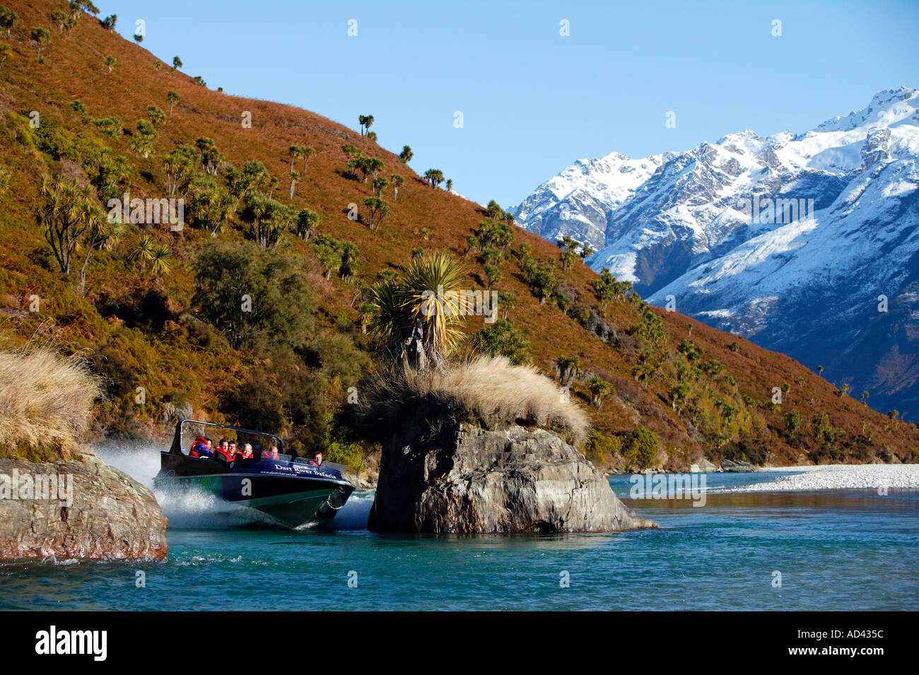 Dart River Jet Glenorchy Neuseeland Modell veröffentlicht Stockfoto