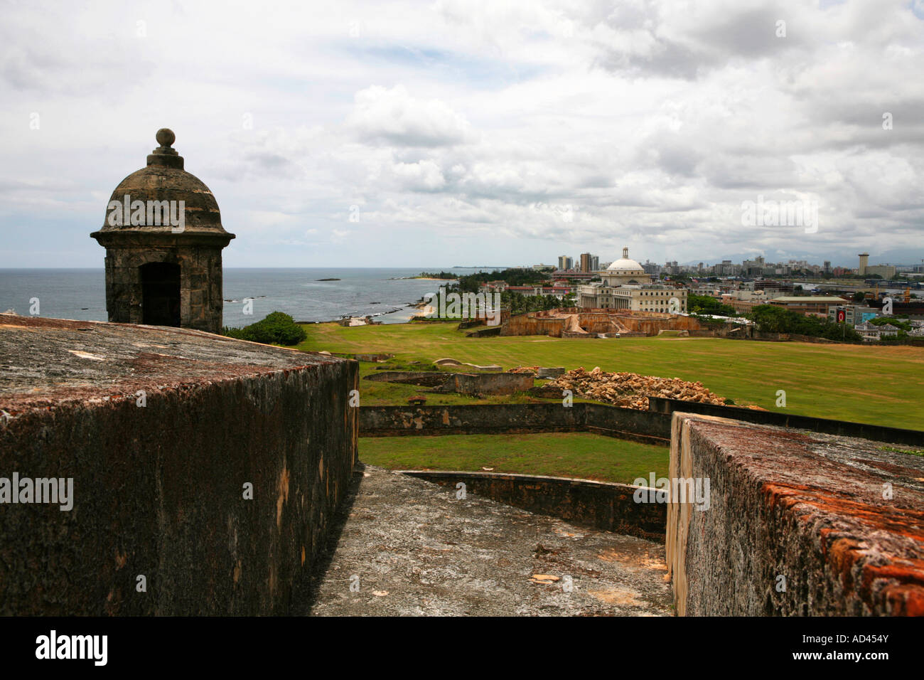 Blick auf San Juan von San Cristobal Festung in San Juan, Peurto Rico Stockfoto