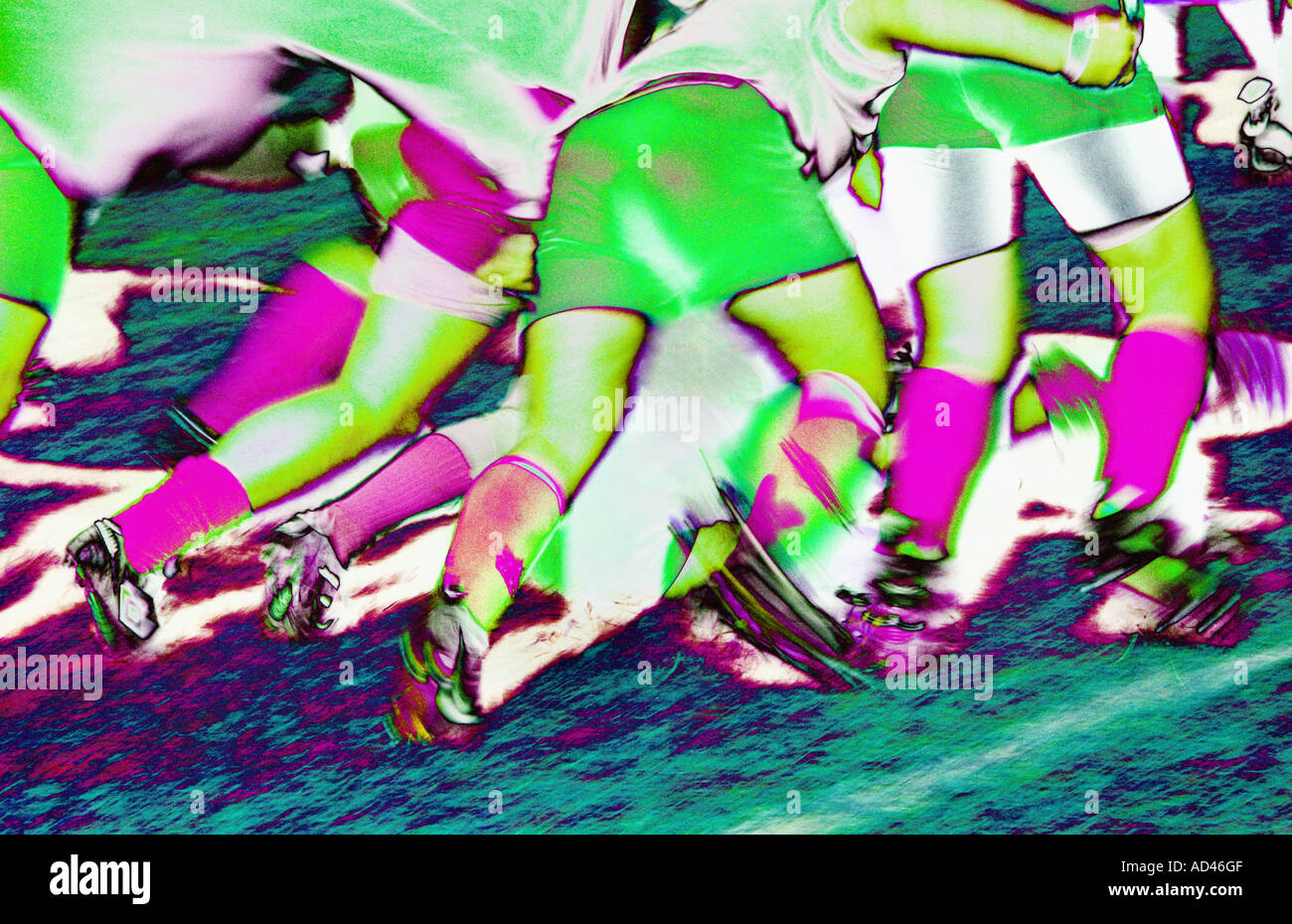 Rugby-Scrum Stärke Symbol Wirkung push Stockfoto