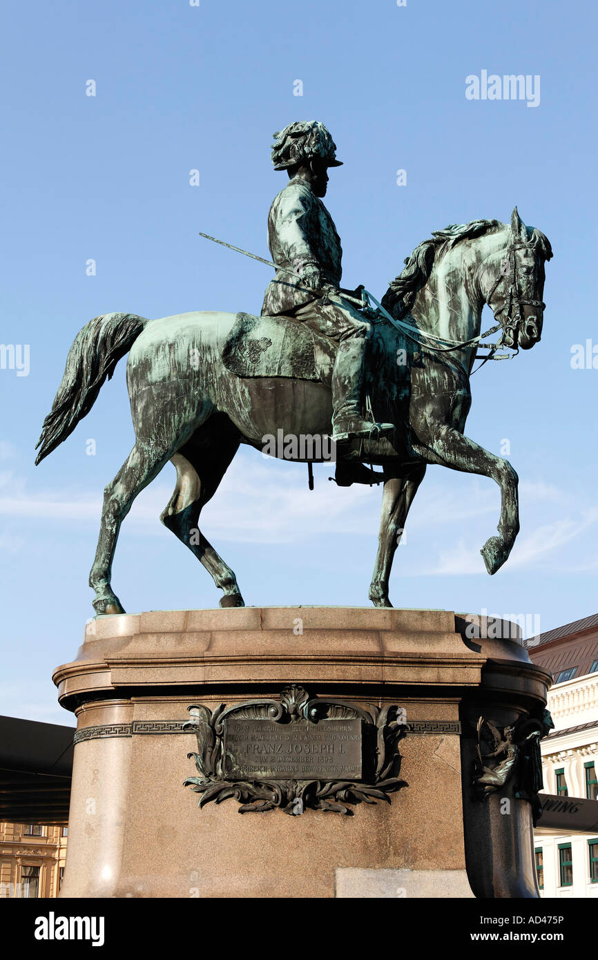 Reiterdenkmal, Kaiser Franz Joseph I., Albertina, Wien, Österreich Stockfoto