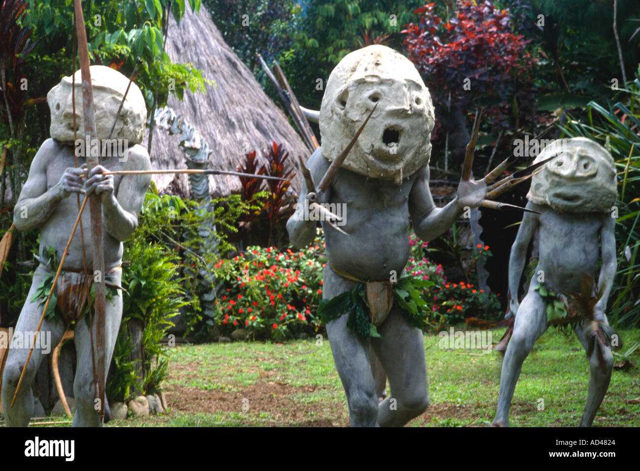 Seltsame Mudmen Stamm in Mt Hagen-Papua-Neuguinea Stockfoto