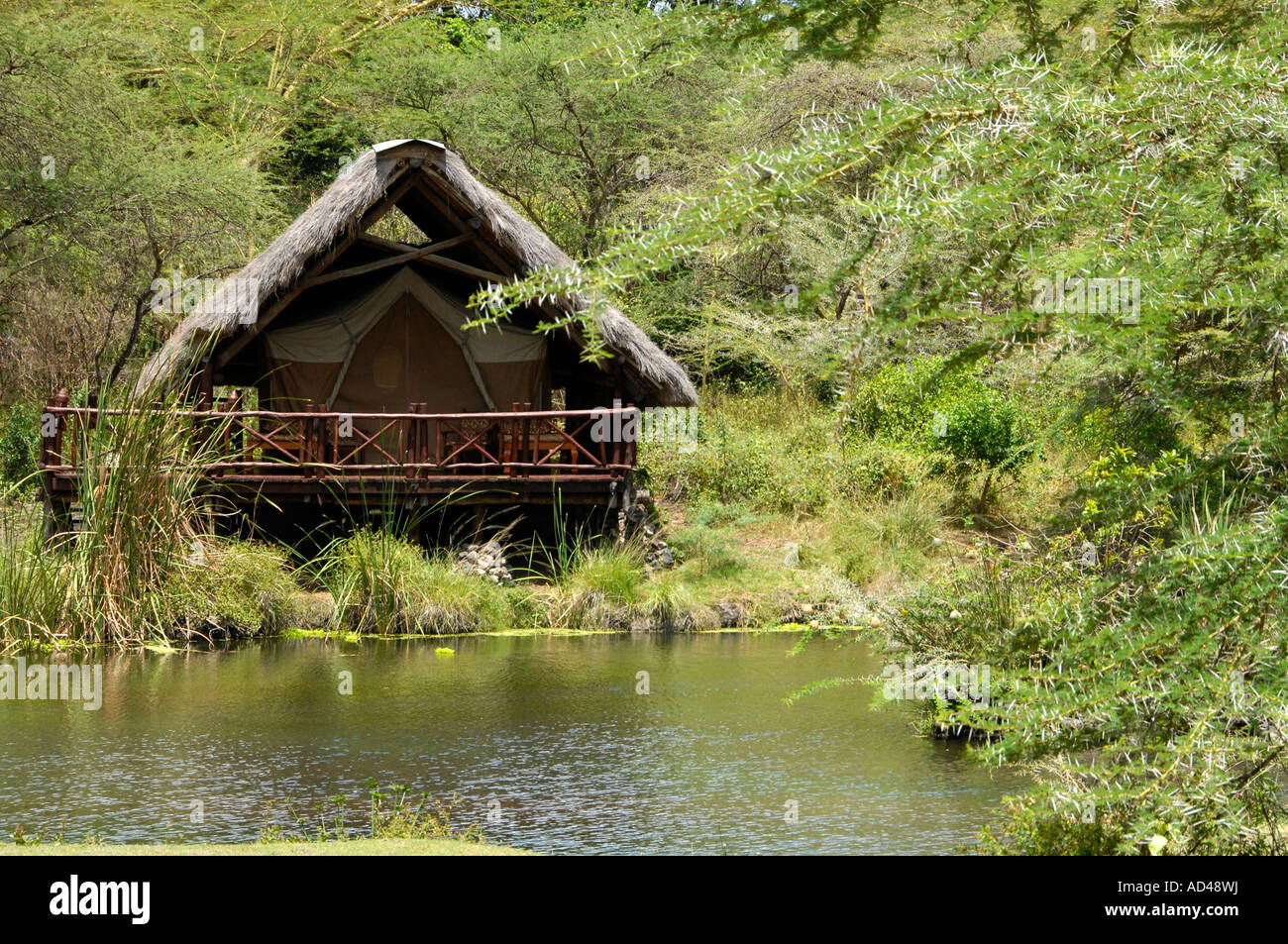 Finch Huttons Camp Tsavo-Nationalpark, Kenia, Afrika Stockfoto