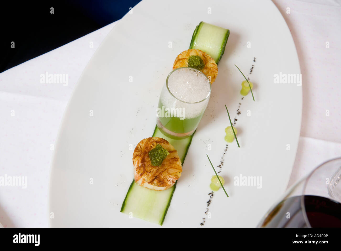 Ein Gourmet-Menü in einem restaurant Stockfoto