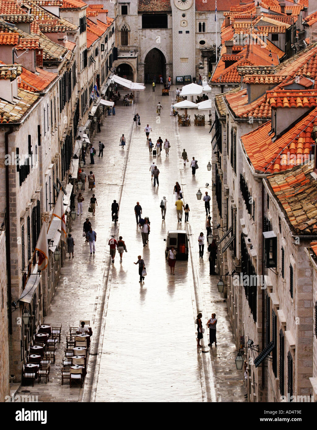 Stradun in Dubrovnik Kroatien Stockfoto