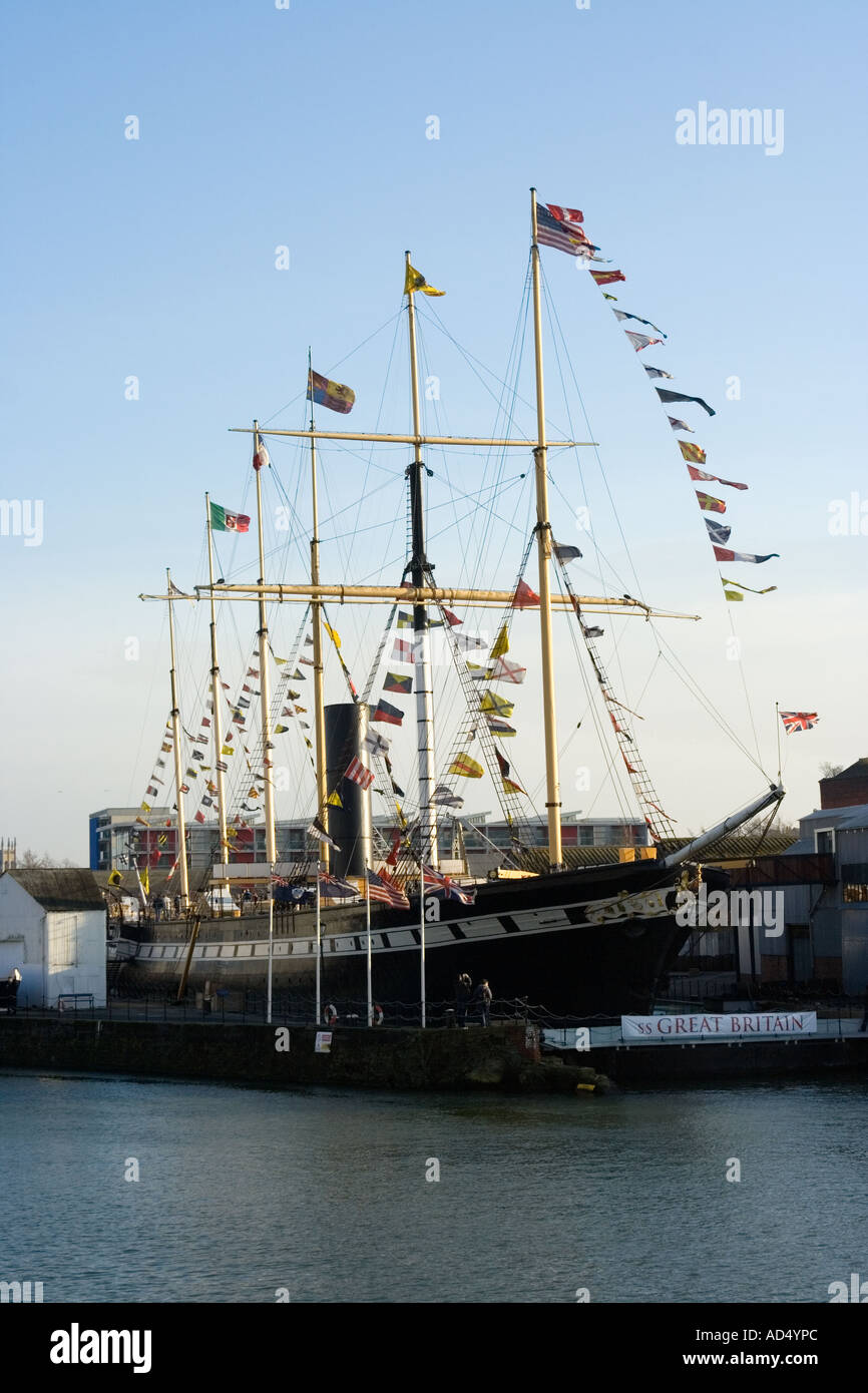 S S Großbritannien entworfen von Brunel vor Anker in Bristol Docks Stockfoto