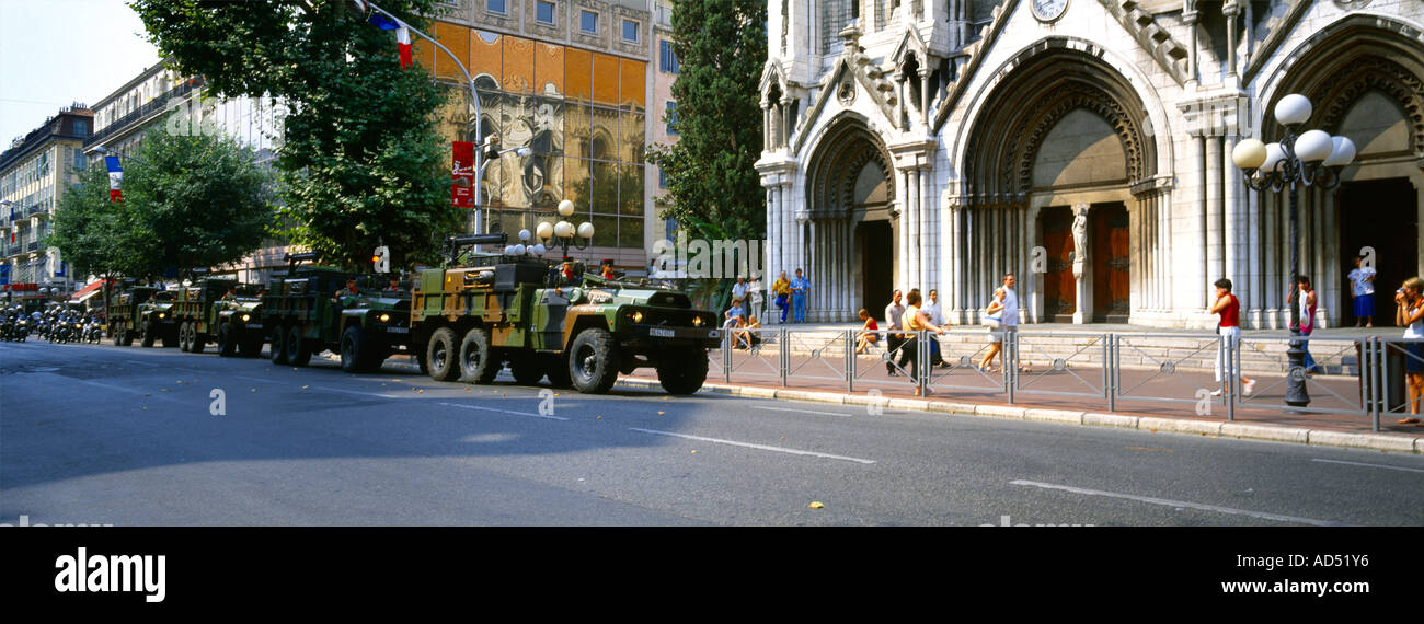 Nizza Frankreich Nationalfeiertag Militärparade Stockfoto
