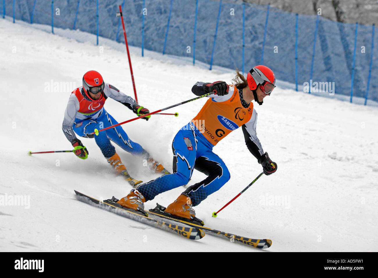 Daniel Cintula der Slowakei in der Konkurrenz Herren Alpin Ski Slalom blinde  und Sehbehinderte Stockfotografie - Alamy