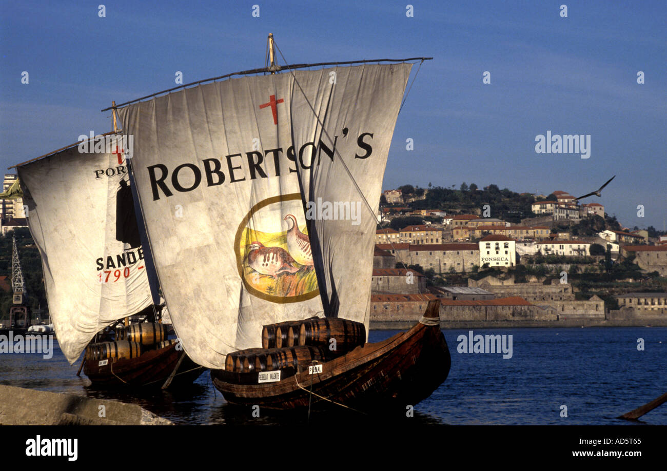 Portugal Douro Tal Portwein Vila Nova De Gaia Schiff Segelboot Stockfoto