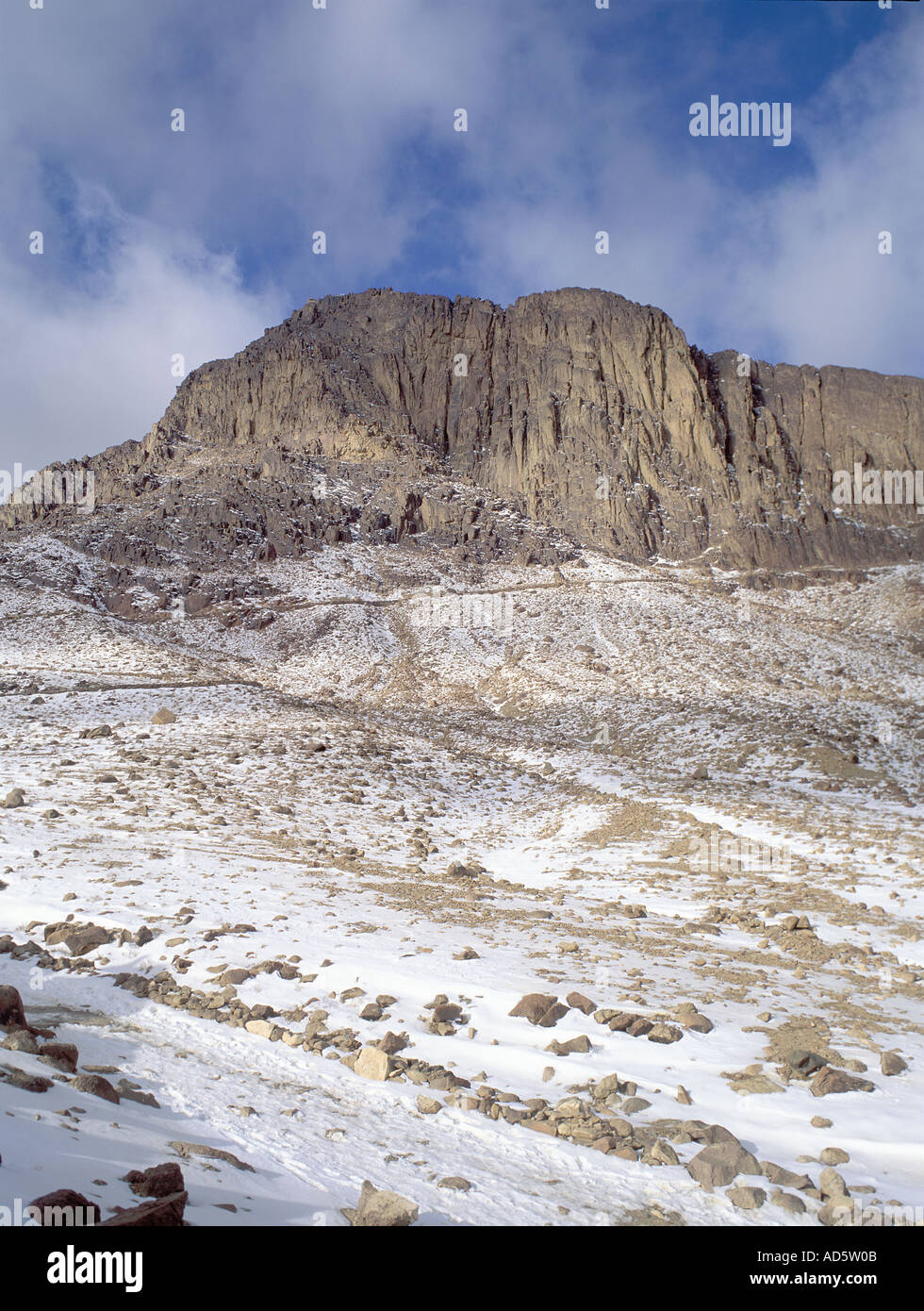 Schnee-Kamel-Weg auf den Gipfel des Mount Sinai, Ägypten Stockfoto